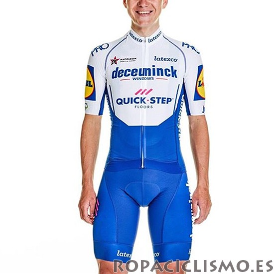 2020 Maillot Deceuninck Quick Step Tirantes Mangas Cortas Blanco Azul